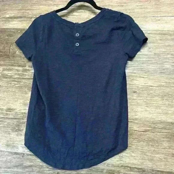 Talbots Blue Crew Neck Short Sleeve T-Shirt Navy Women’s Size Small Petite - Picture 3 of 3